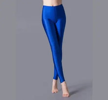 Metallic Shine Leggings — Blue