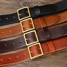 Square Buckle Leather Belt
