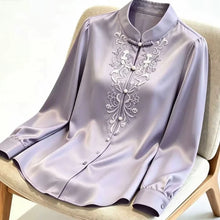 Embroidered Satin Blouse