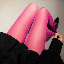 Glitter Sheer Tights — Rose Red