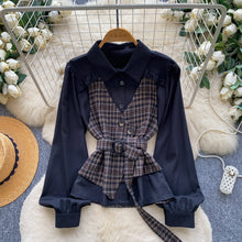 Plaid Panel Blouse