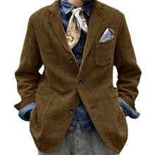 Herringbone Tweed Blazer — brown