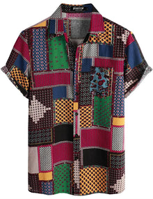 Abstract Print Camp Shirt