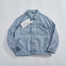 American Retro Denim Cargo Jacket — light blue