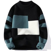 Colour Block Knit Sweater — black