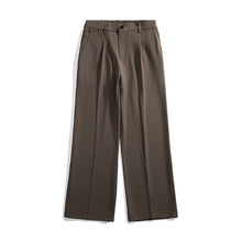 Black Straight-Leg Trousers — Coffee
