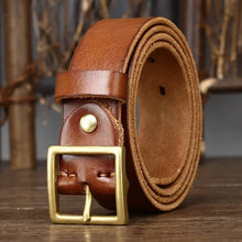 Square Buckle Leather Belt