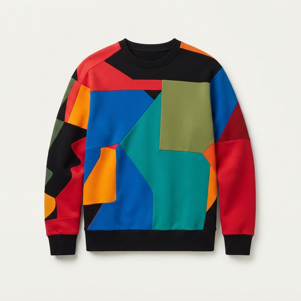 Geometric Colourblock Sweatshirt - Primary Block