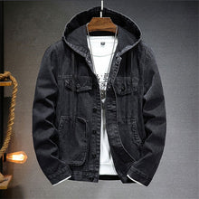 hooded-denim-jacket — Black
