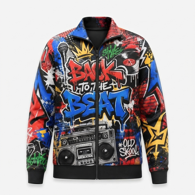 Neon Roller Skate Print Jacket