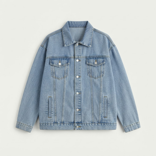 Oversized Light Wash Denim Jacket