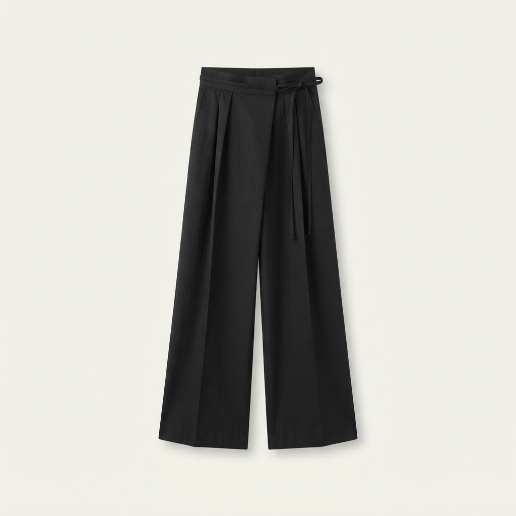 Pleated Wide-Leg Trousers