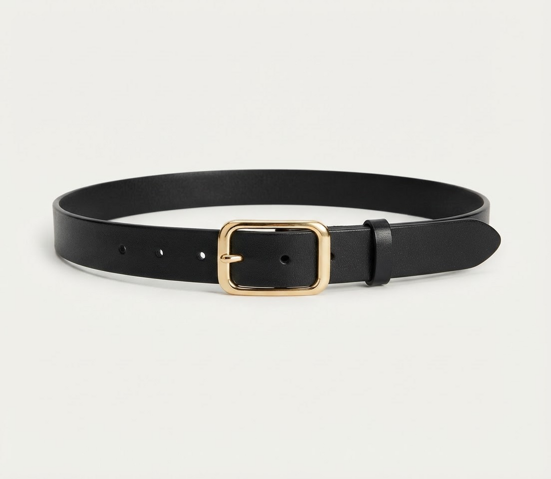Slim Gold Buckle Belt