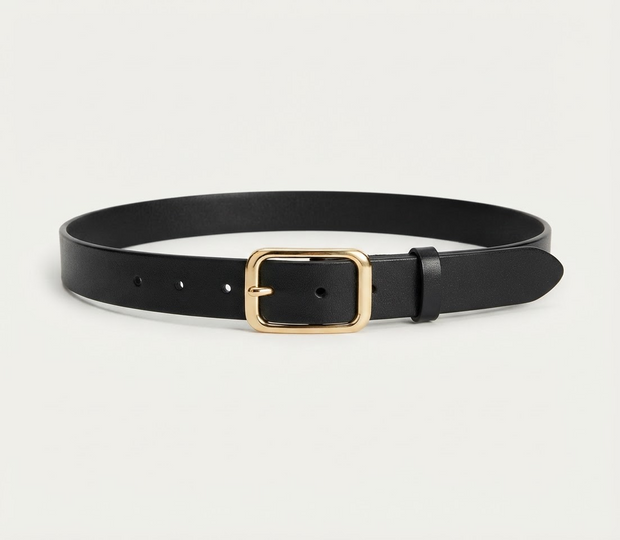 Slim Gold Buckle Belt