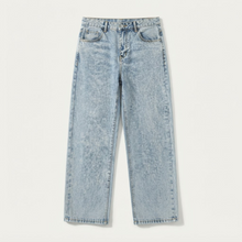 Snow Wash Wide-Leg Jeans