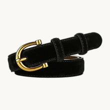 Suede Pin Buckle Belt - Black