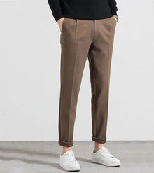 Wool Drape Straight Trousers