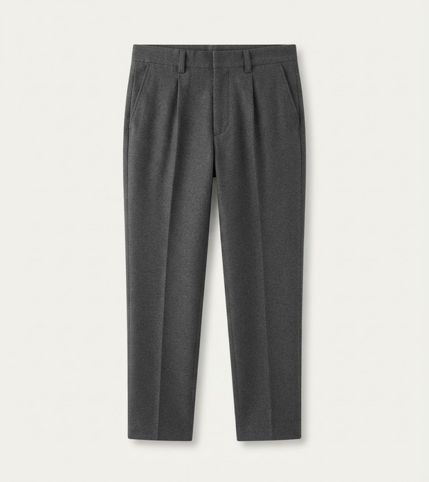 Wool Drape Straight Trousers