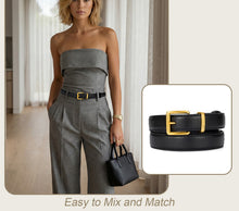 Gold Buckle Skinny Belt