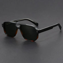 Flat-Top Square Sunglasses — Black Leopard G15