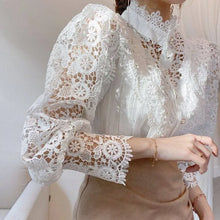 Lace Balloon Sleeve Blouse