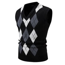 Argyle Sweater Vest — black