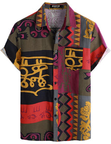 Abstract Print Camp Shirt