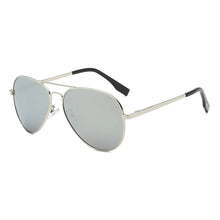 Double-Bridge Pilot Sunglasses — Silver Silver