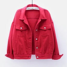 Pink Denim Jacket — Red