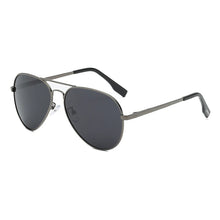 Double-Bridge Pilot Sunglasses — Gun Black