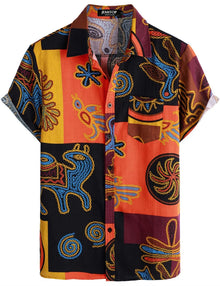 Abstract Print Camp Shirt