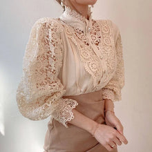 Lace Balloon Sleeve Blouse