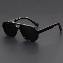 Flat-Top Square Sunglasses — Black Black Leg