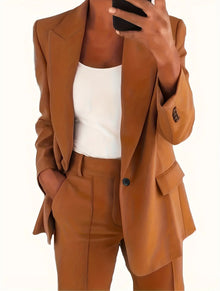 Powder Blue Power Blazer — Khaki TOP