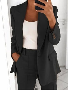 Powder Blue Power Blazer — black TOP