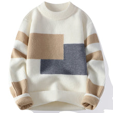 Colour Block Knit Sweater — WHITE
