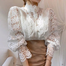 Lace Balloon Sleeve Blouse