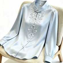 Embroidered Satin Blouse