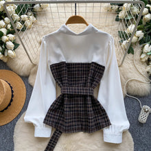 Plaid Panel Blouse