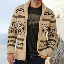 Geometric Shawl Cardigan — Khaki