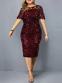 Burgundy Sequin Bodycon Dress — Claret