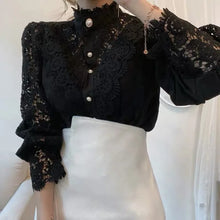 Lace Balloon Sleeve Blouse