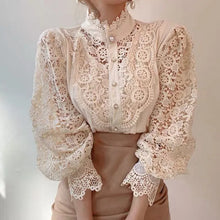 Lace Balloon Sleeve Blouse