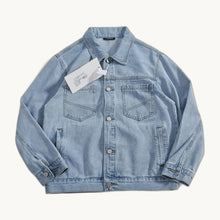 American Retro Denim Cargo Jacket - Light Blue