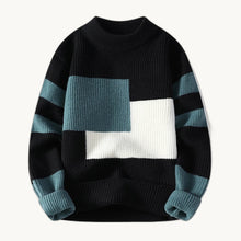 Colour Block Knit Sweater - Black