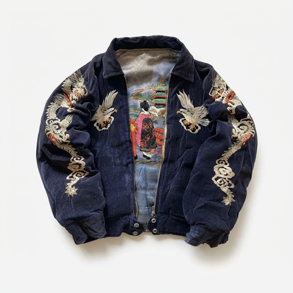 Embroidered Suede Bomber