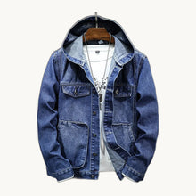 Hooded Denim Jacket - Dark Blue