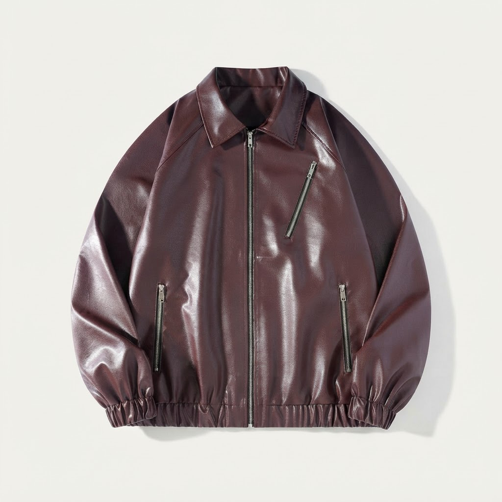 Lapel Leather Bomber