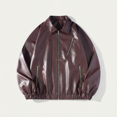 Lapel Leather Bomber