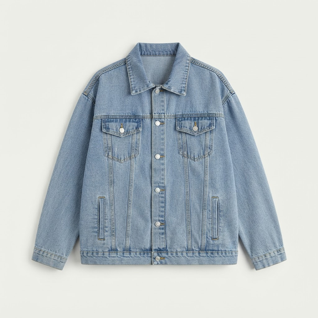 Oversized Light Wash Denim Jacket